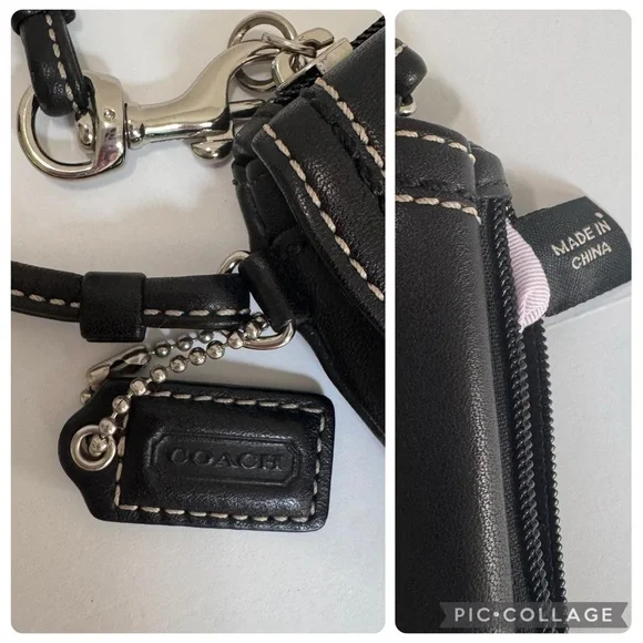 Coach Y2K SoHo Black Leather Silver Buckle Flap, Zip Clutch Wallet Wristlet - Picture 12 of 17